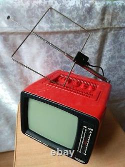 Rare Vintage Old Soviet Ussr Portable Television Tv Elektronika 409d Avec Box