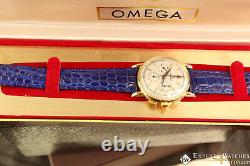 Rare Vintage Omega 2439 Chronographe En Or 14k 1949-1950 Cal 321 Box Pré Speedmaster