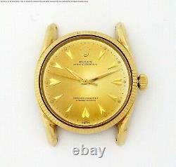 Rare Vintage Rolex Bombe 1011 14k Gold 1950s Box Papers Chronometer Mens Watch