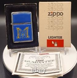 Rare Vintage University Of Michigan U Of M NCAA 1981 Zippo Lighter & Box jamais utilisé