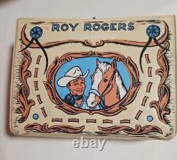 Sac à lunch en vinyle Rare Vintage 1960 Roy Rogers Saddlebag Version légèrement beige / crème