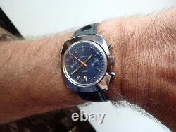 Sandoz Chronograph Valjoux 7733 Avec Bracelet De Rallye Boîte & Bracelet Stc Rare V/g/c