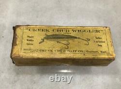 Scarce Creek Chub Intro Wiggler Box Rare Vintage Lure Box Fishing Bait Box