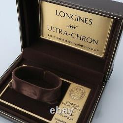 Super Rare Longines Vintage Ultra-chron Montre Avec Boîte 10mm Mince Inoxydable 35mm