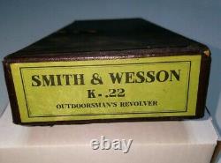 Super Rare Vintage 1931 1ère Année Smith & Wesson K. 22 Outdoorsman Maroon Box