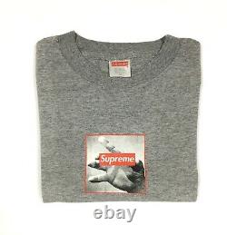 Tee-shirt Supreme Barbara Kruger Box Logo 1997 Gray Rare Medium Vintage