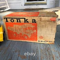 Très Rare 1ère Année 1964 Vintage Mighty Tonka Dump Truck 900 Avec Boîte D'origine