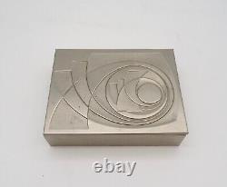 Très rare boîte à bijoux en métal cubiste abstrait vintage du milieu du siècle pour Eames