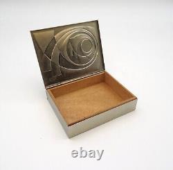 Très rare boîte à bijoux en métal cubiste abstrait vintage du milieu du siècle pour Eames