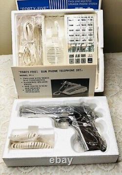 Très rare collectionneurs vintage 1987 Colt 45 Gun téléphone ensemble neuf dans la boîte TESTÉ