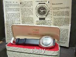 V Rare Vintage Suisse Oris Chronoris Star Chronostop Watch + Box & Papers