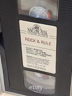 VHS ROCK & RULE vintage en grande boîte avec couverture rabattable, rare de 1983 NELVANA MGM/UA