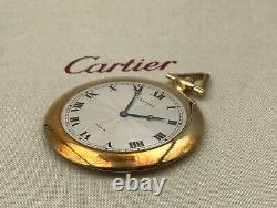 Very Rare Vintage Années 1940 Cartier Paris 18k Gold Pocket Watch & Chain Fob In Box