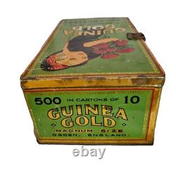 Vieille Ancienne Ancienne Rare Guinea Or Magnum Cigarettes Boîte En Tin De Litho, England