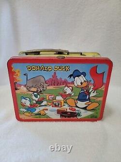 Vintage 1954 Walt Disney Metal Mickey Mouse Boîte À Lunch, Rare, Pas De Thermos