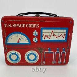 Vintage 1961 U. S. Space Corps Vanguard Thermos + Boîte À Déjeuner En Métal Rare
