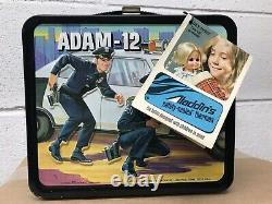 Vintage 1972 Adam-12 Lunch Box Stunning Condition 9/10 Avec Tag And Thermos Rare