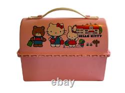 Vintage 1981 Sanrio Hello Kitty Boîte À Déjeuner En Plastique Rose Cas Rare