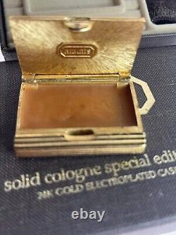 Vintage 1982 ARAMIS pour homme Cologne solide en or 24 carats dans sa boîte d'origine - Rare gemme jamais utilisée