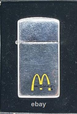 Vintage 1983 Mcdonald's Slim Zippo Lighter Unfire Près De La Monnaie En Boîte Very Rare