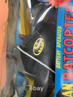 Vintage Ahi 1977 Batman Batcopter Piles fonctionnant Hk Nouveau dans la boîte DC Comics Rare