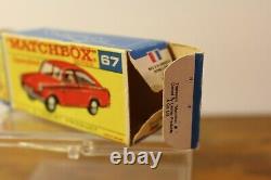 Vintage Années 1960 Matchbox #67 Superfast Volkswagen 1600tl En Boîte. Couleur Rare