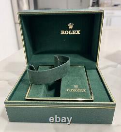 Vintage Authentic Rolex Green Watch Box Datejust 80s Librairie Tag Set Rare Clean