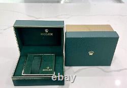 Vintage Authentic Rolex Green Watch Box Datejust 80s Librairie Tag Set Rare Clean