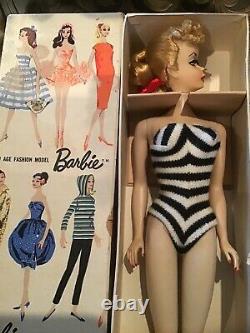 Vintage Barbie Ponytail #1 Blond, Tm Box, #1 Stand, Tm Livret, #1 Chaussures Rare