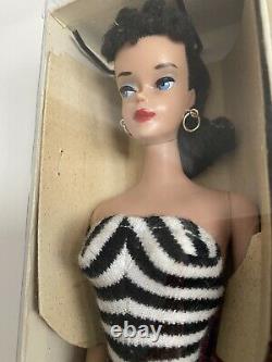 Vintage Brunette Ponytail Barbie #4 1960 Nrfb Rare État Fantastique