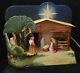Vintage Du Premier Christmas Box De Musique Lighted Nativité Clemco-1940s Rare