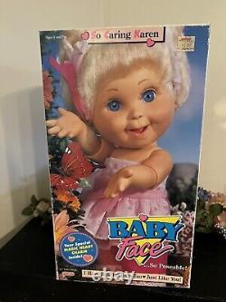 Vintage Galoob Baby Face Doll So Attentionné Karen 13 Nouveau Dans La Boîte Rare