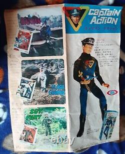 Vintage Idéal 1966 Captain Action Édition Japonaise Figurine Rare en Menthe dans une Boîte Décolorée