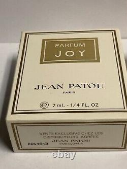 Vintage Jean Patou Joy Pure Parfum 7,5ml/0,25 Fl. C'est Vrai. Nouveau Dans La Boîte Rare (ref. 1103)