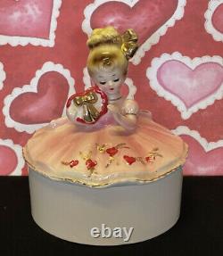 Vintage Josef Originals Valentines Trinket Box Rare 5