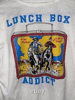 Vintage Lunch Box T-shirt Addict Point Unique Hommes L Rare 1980 Lone Ranger