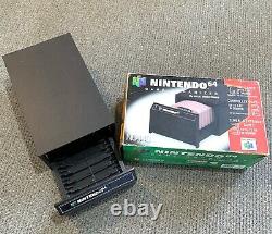 Vintage Nintendo 64 Game Cartridge Organizer Storage Draw Avec Original Box! Rare