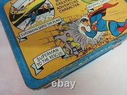 Vintage Publicité 1954 Superman Boîte À Lunch En Étain Rare Trouver G-210