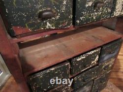 Vintage Rare 24 Tiroir Bois Grange Cabinet Boîte Cubby Boîte De Rangement Industrielle