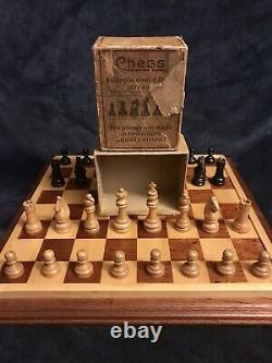 Vintage Rare American Horn Mccrillis Chess Set 2.8 K Boîte Originale
