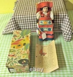 Vintage Rare Lenci Felt Doll Maria Fron Italie Made In Italy With Box & Paper Work