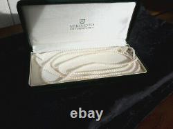 Vintage Rare Mikimoto Cultured Sautoir Pearl Collier Longueur De Cinq Pieds Avec Boîte