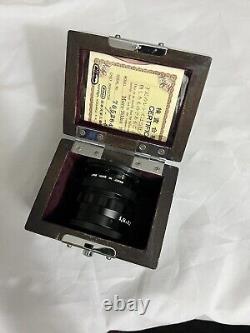 Vintage Rare Nikon Micro-nikkor 15 F=70mm / Boîte En Bois /signé Cert. Numéro