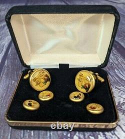 Vintage Rare Popeye Sailor Gold Navy Boutons De Manchette Set Cadeau De Mariage