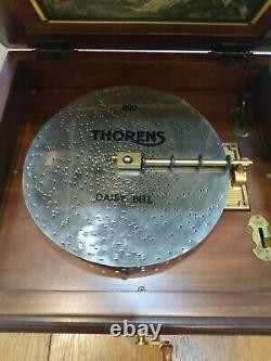Vintage Rare Thorens Grande Boîte À Musique Disque De 11 Pouces Avec Finition Cerise