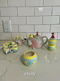 Vintage Rare-disney Dumbo- Mini Tea Set Complete Box Cups Tea Pot Sugar Creamer