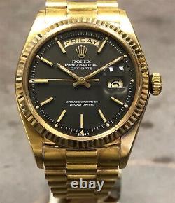 Vintage Rolex Day-date President 36mm 1803 18k Yg Imperial Rare Cadran Gris Withbox
