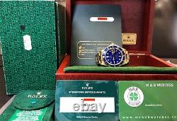 Vintage Rolex Sous-mariner 16618 18k Yg Rare Lapis Lazuli Dial Avec Box & Rsc Card