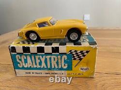 Vintage Scalextric C69 Ferrari 250 Gt En Jaune, Avec Lumières, Boîte, Très Rare
