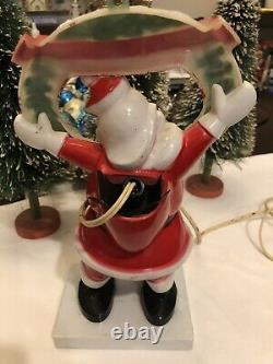 Vintage Sterling Christmas Santa Wreath Light Plastic Miller Paramount Rare Box